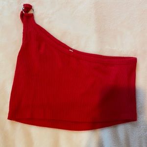 LF One shoulder ring crop top